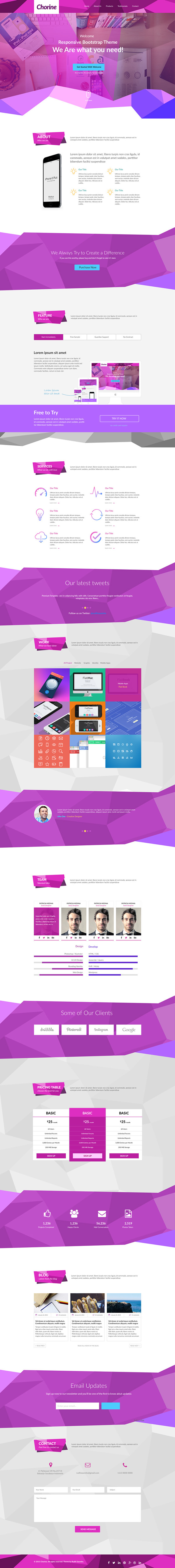 Chorine - free PSD Onepage Web PSD